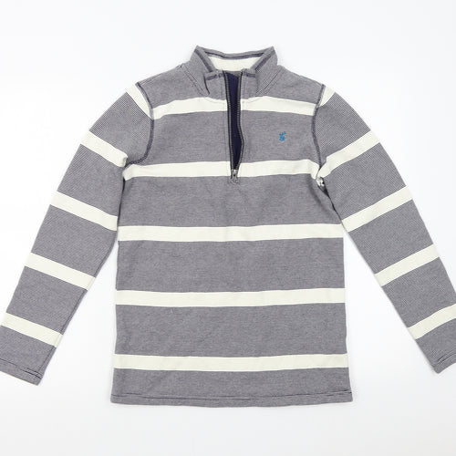 Joules Girls Blue Striped  Henley Sweatshirt Size 11-12 Years