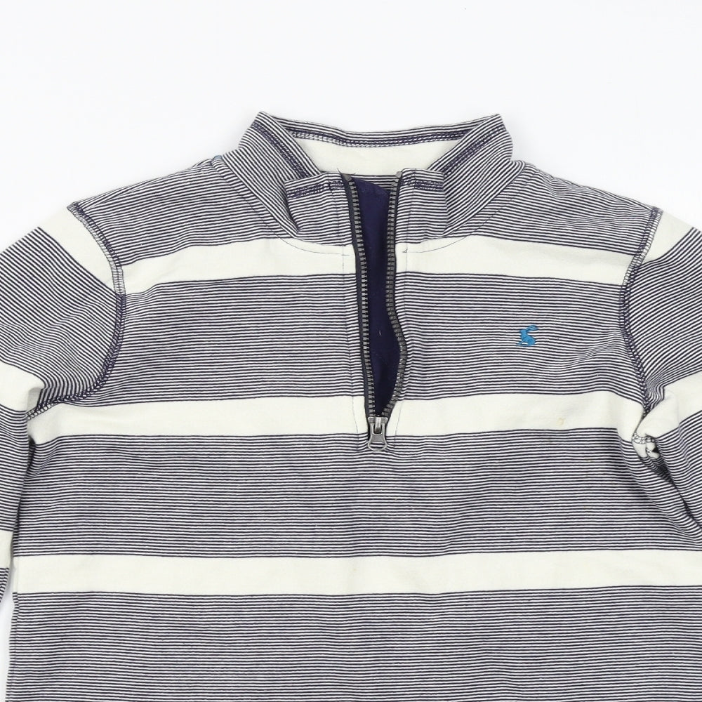 Joules Girls Blue Striped  Henley Sweatshirt Size 11-12 Years