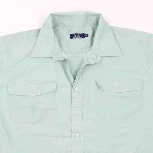 Premier Man Mens Green    Button-Up Size 2XL