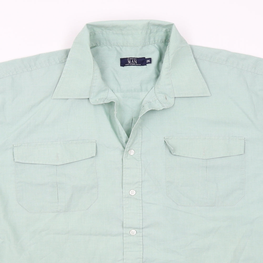 Premier Man Mens Green    Button-Up Size 2XL