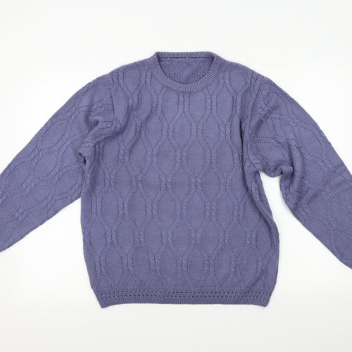 Happit Womens Purple  Knit Pullover Jumper Size 14