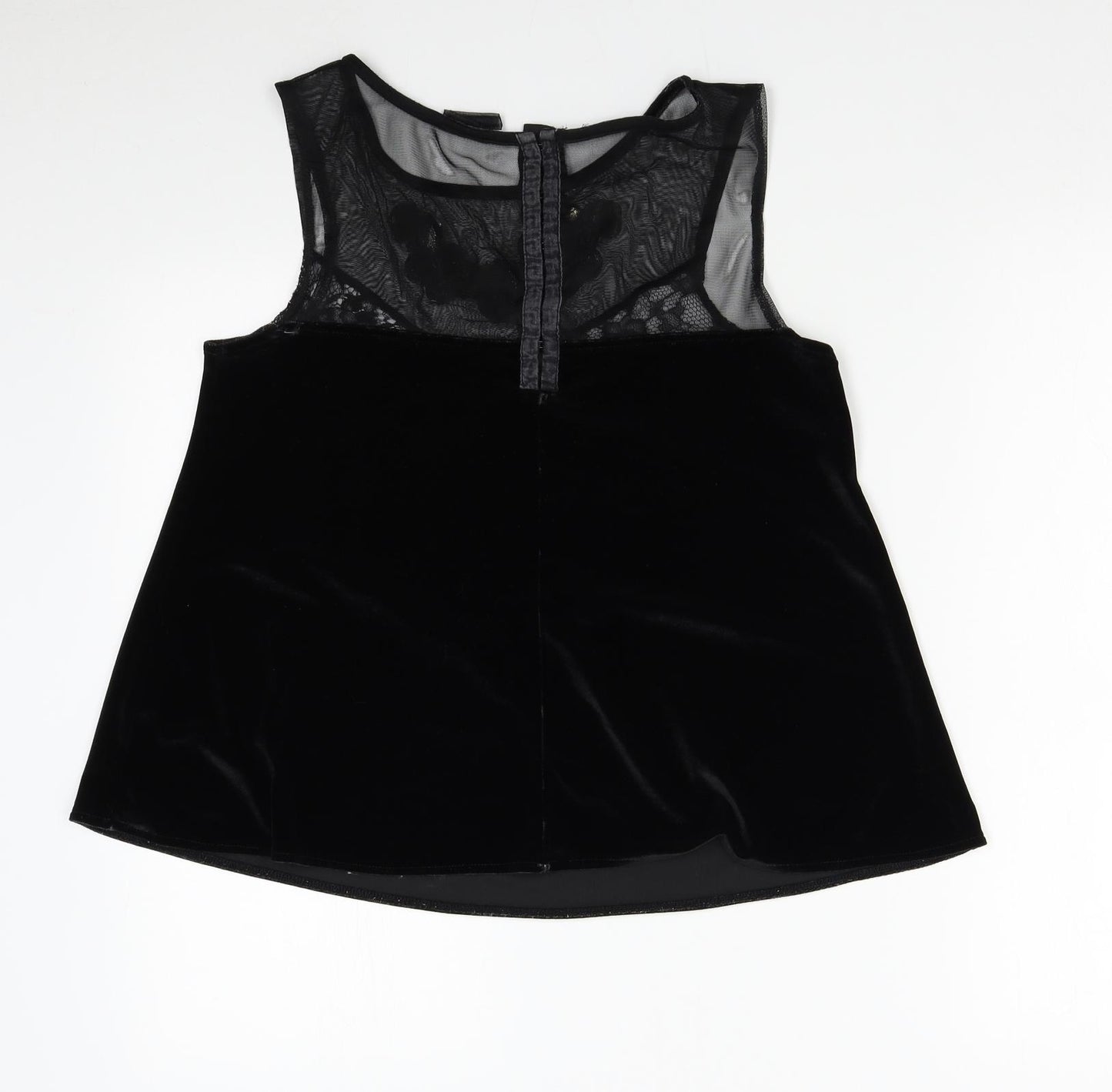 NEXT Womens Black  Velvet Basic Blouse Size 10