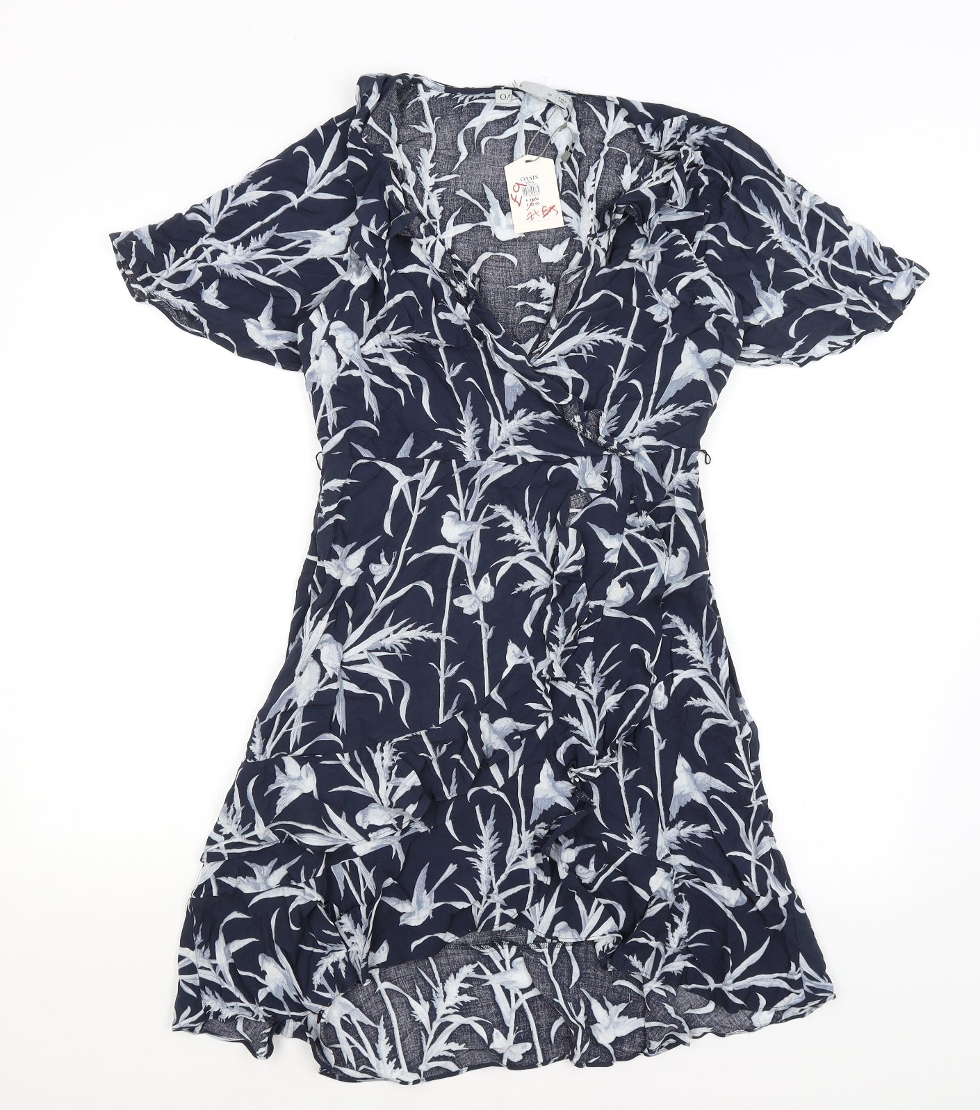 Oasis Womens Blue Floral  Fit & Flare  Size 10
