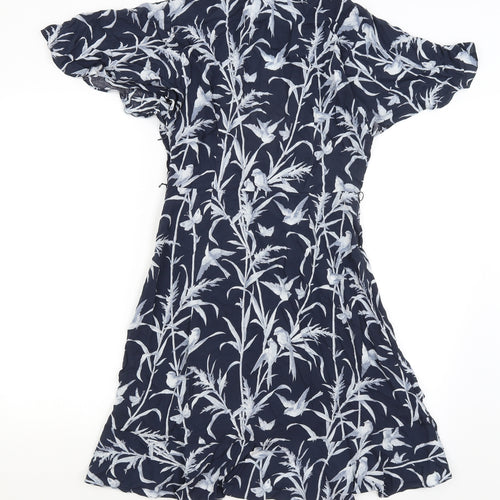 Oasis Womens Blue Floral  Fit & Flare  Size 10