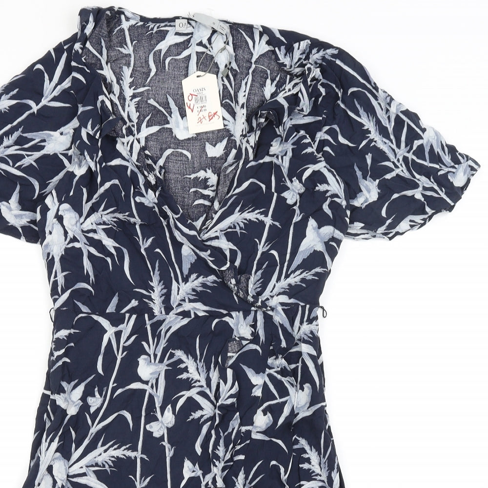 Oasis Womens Blue Floral  Fit & Flare  Size 10