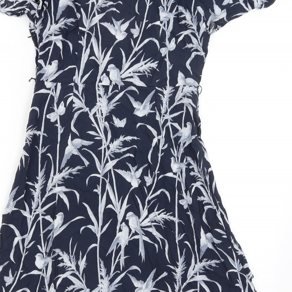 Oasis Womens Blue Floral  Fit & Flare  Size 10
