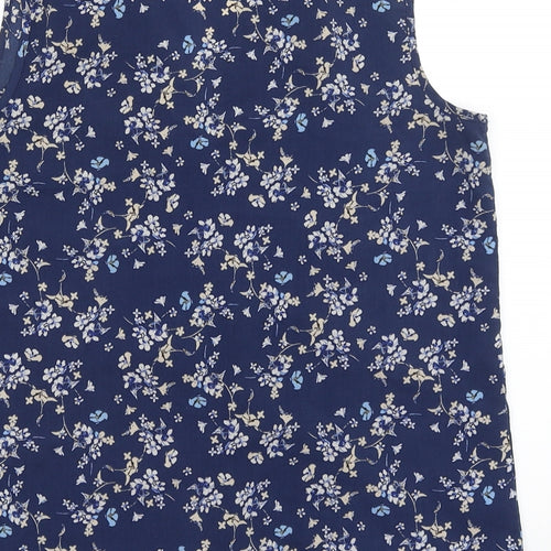 Atmosphere Womens Blue Floral  Basic Blouse Size 10