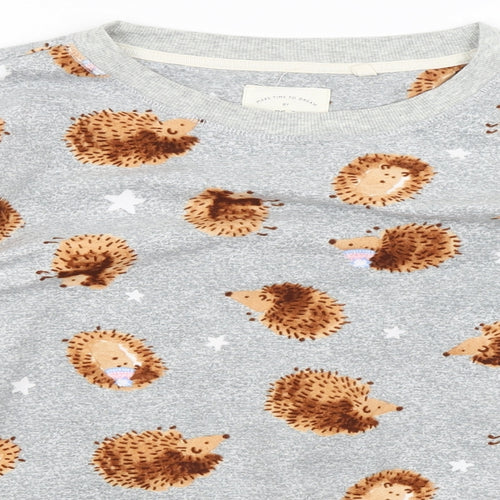 NEXT Womens Grey Solid  Top Pyjama Top Size M  - Hedgehogs