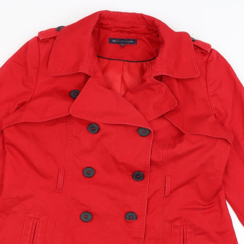 M&S Womens Red   Overcoat Coat Size 14