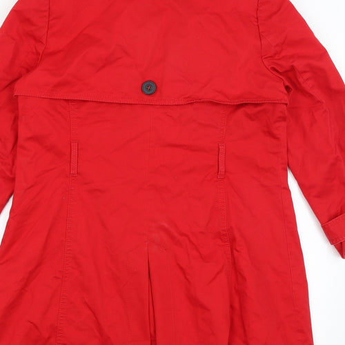 M&S Womens Red   Overcoat Coat Size 14