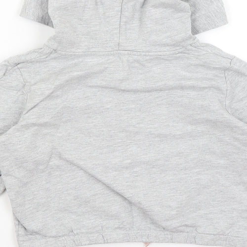 Lily & Dan Girls Grey   Pullover Hoodie Size 7-8 Years  - Happy