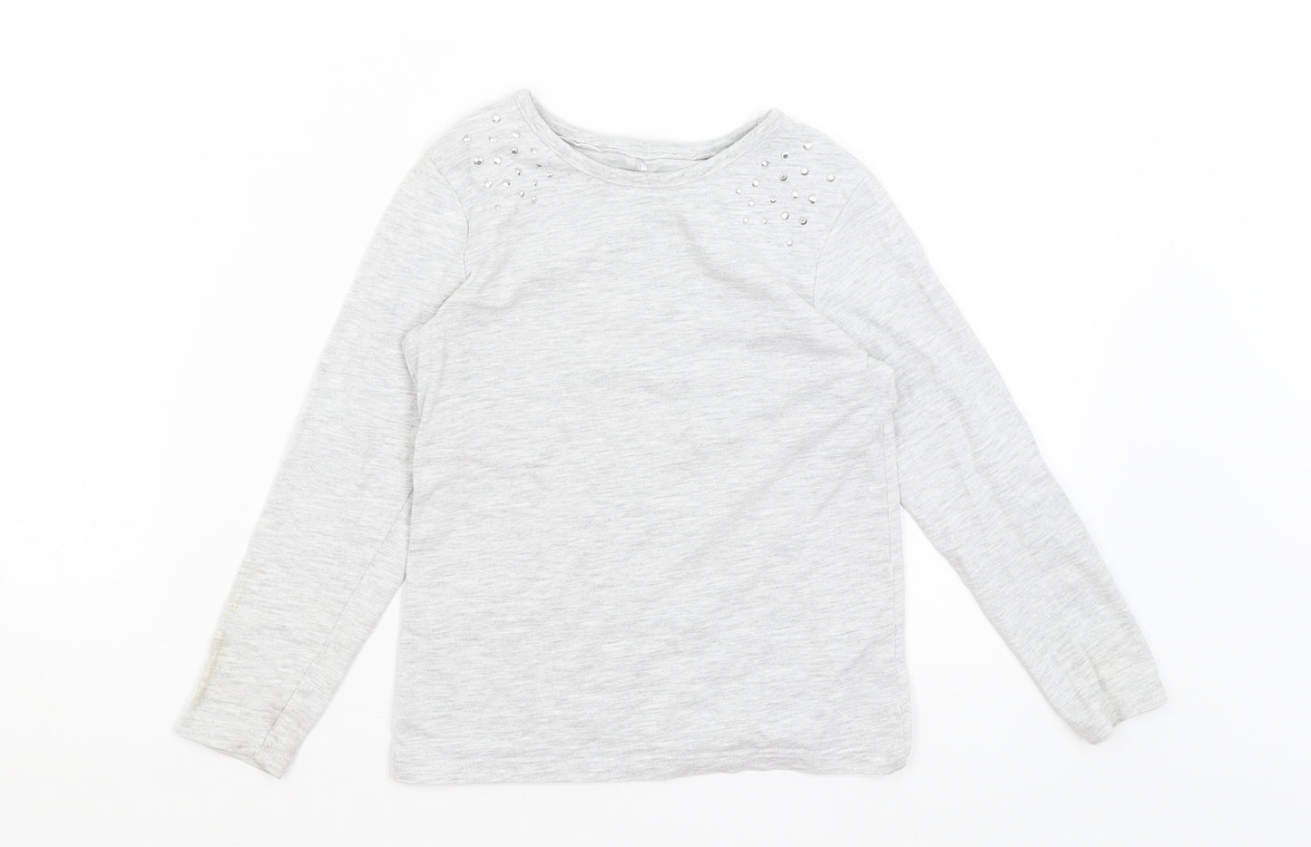 George Girls Grey   Basic T-Shirt Size 6-7 Years