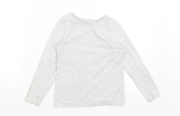 George Girls Grey   Basic T-Shirt Size 6-7 Years