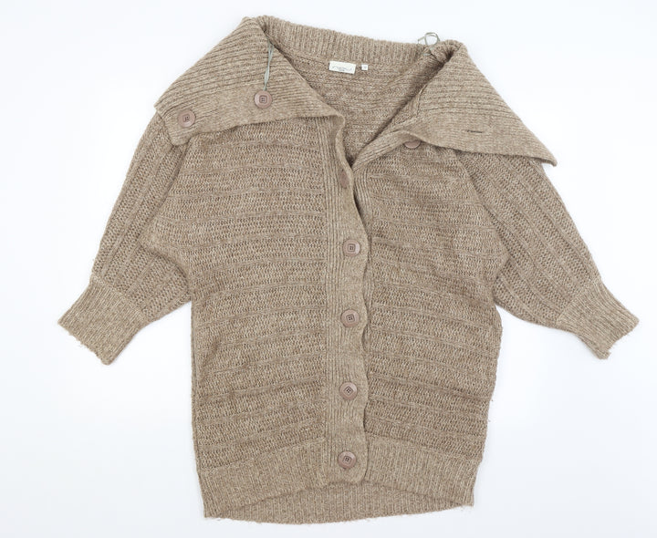 New Look Womens Brown Cardigan Jumper Size 12
