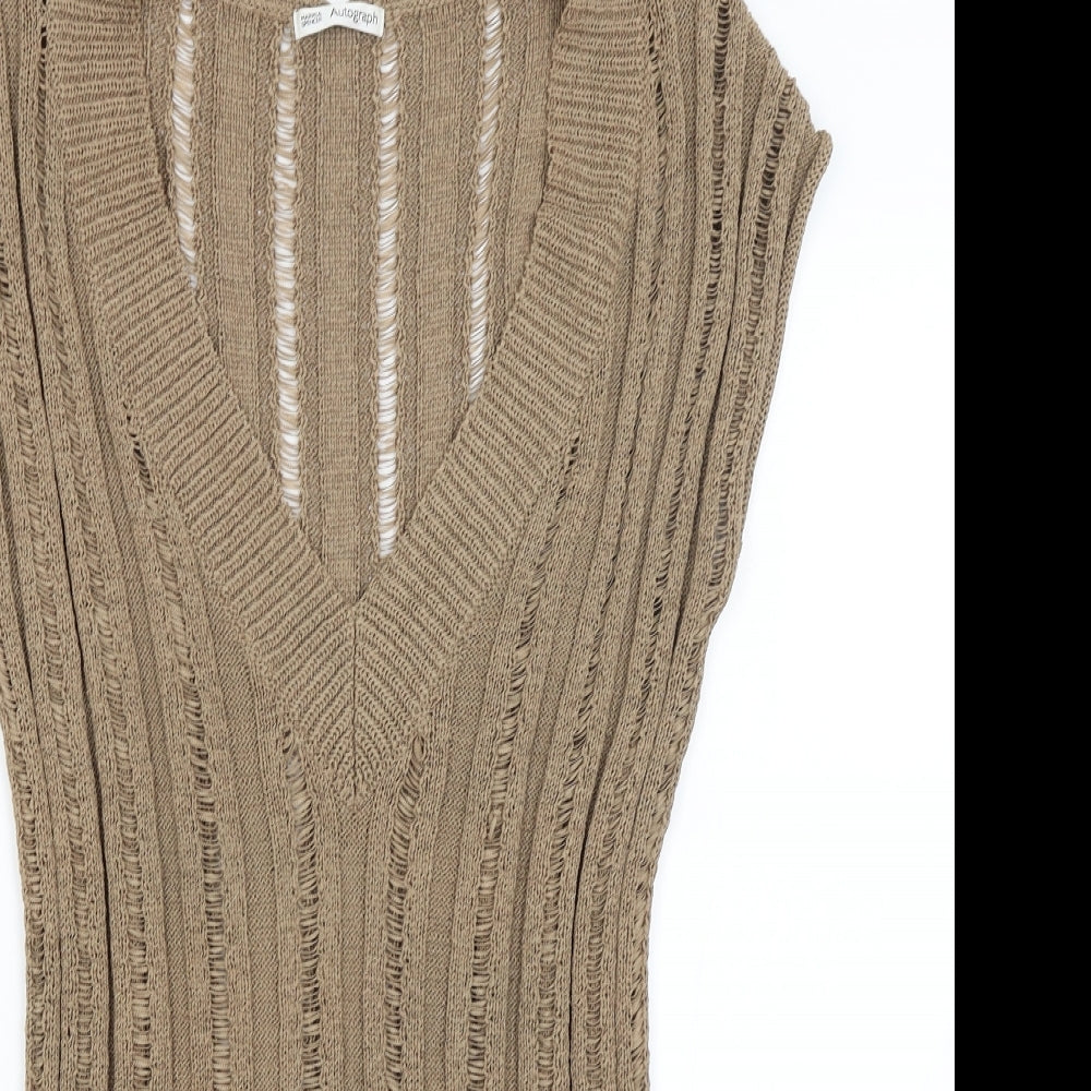 Autograph Womens Gold   T-Shirt Dress  Size 10