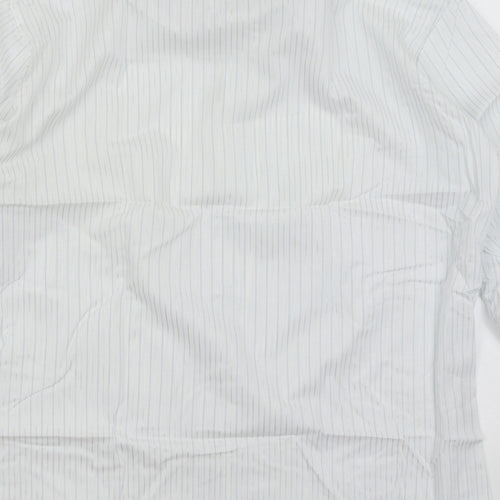 Peter England Mens White Striped   Dress Shirt Size 15.5