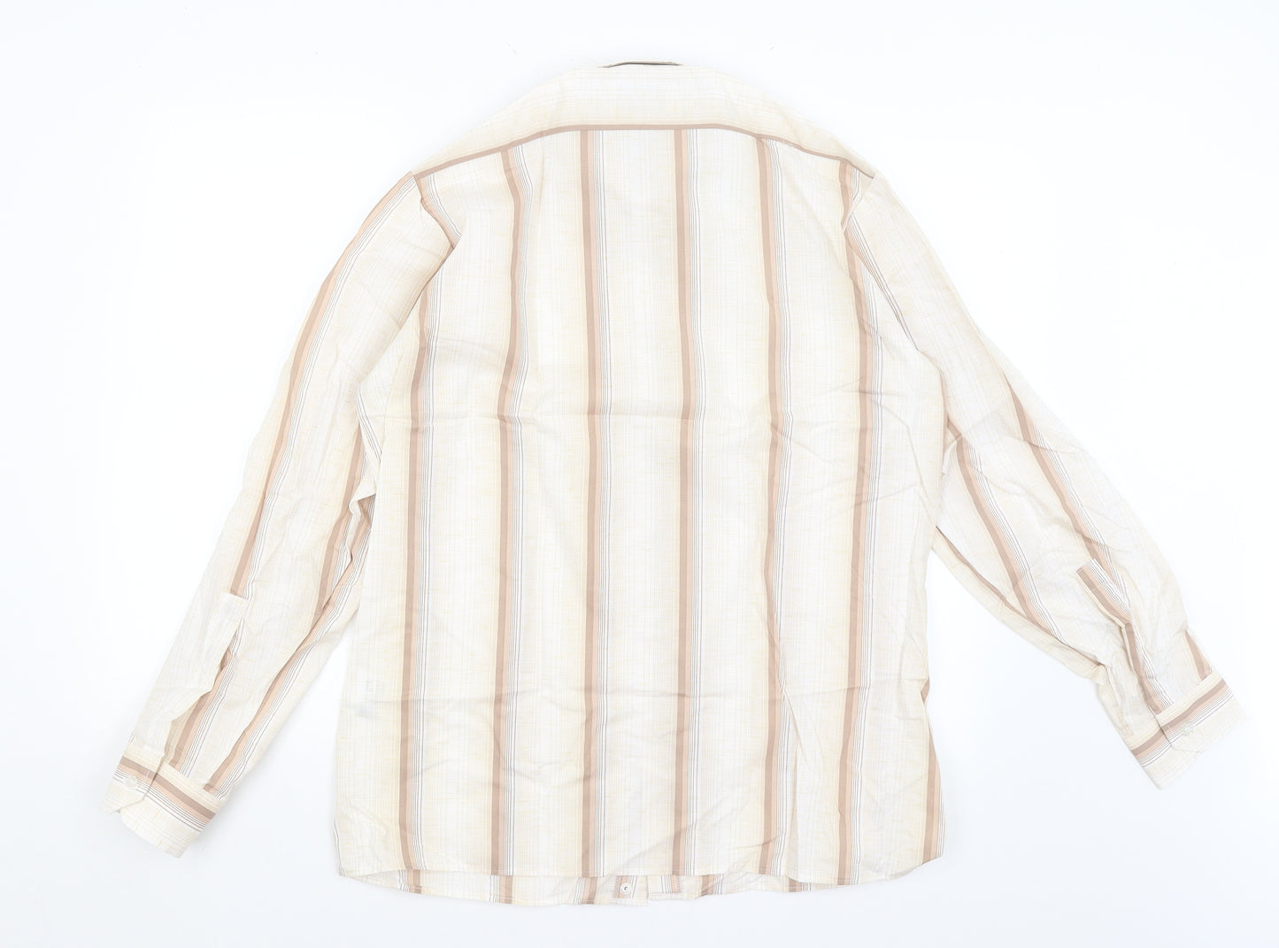 Peter England Mens Brown Striped   Dress Shirt Size 15.5