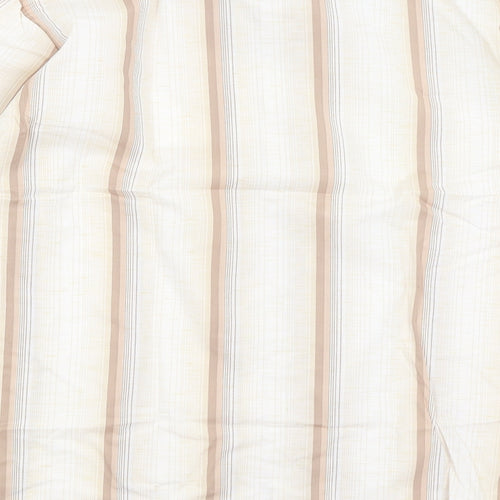 Peter England Mens Brown Striped   Dress Shirt Size 15.5