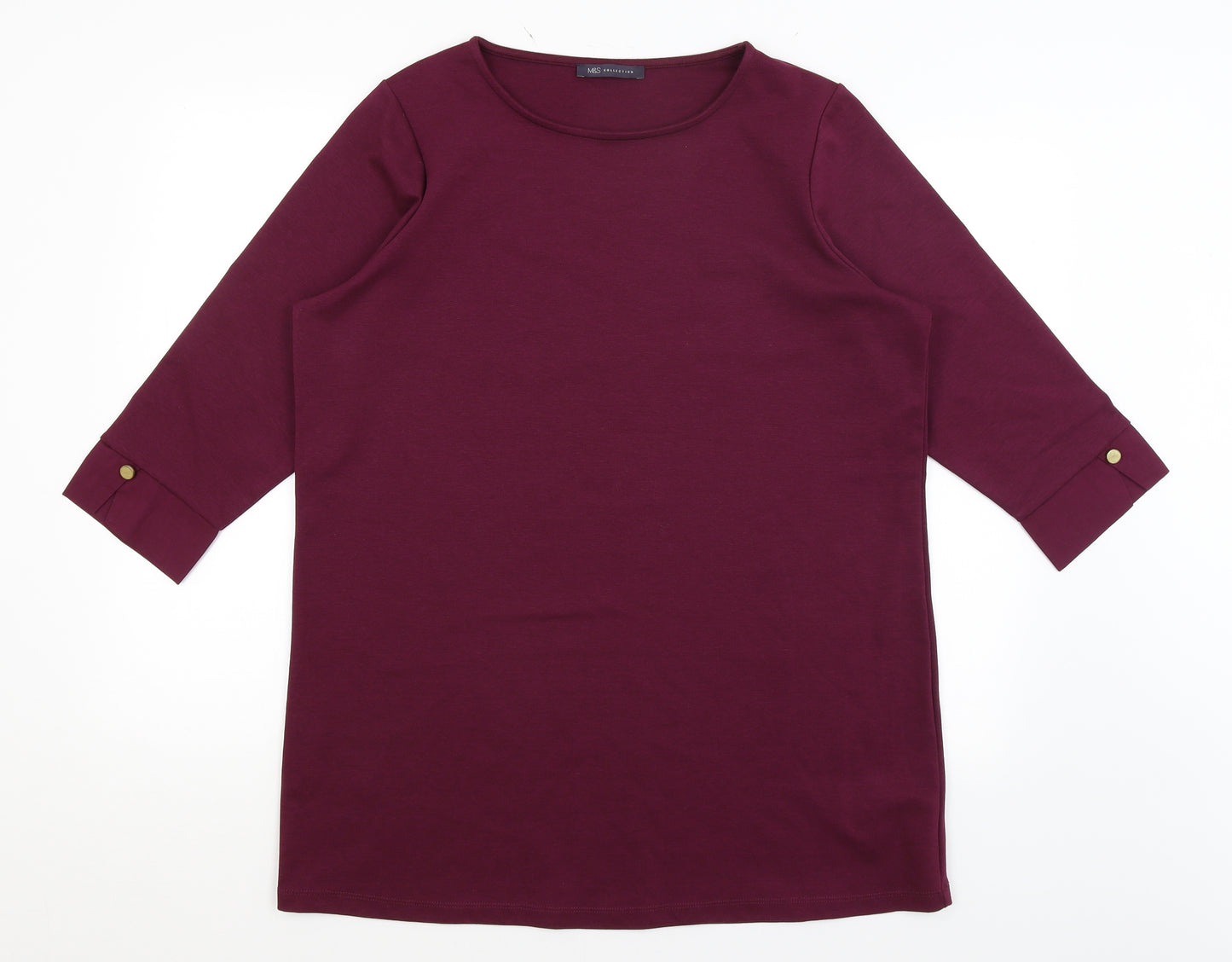 M&S Womens Purple   Basic T-Shirt Size 18