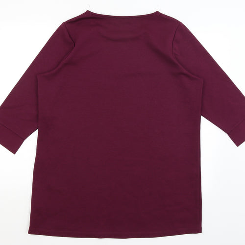 M&S Womens Purple   Basic T-Shirt Size 18