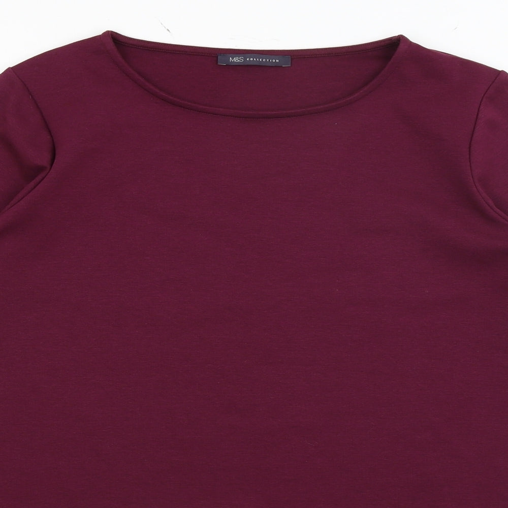 M&S Womens Purple   Basic T-Shirt Size 18