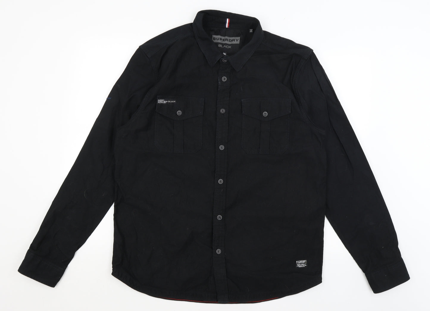 Superdry Mens Black    Button-Up Size 2XL
