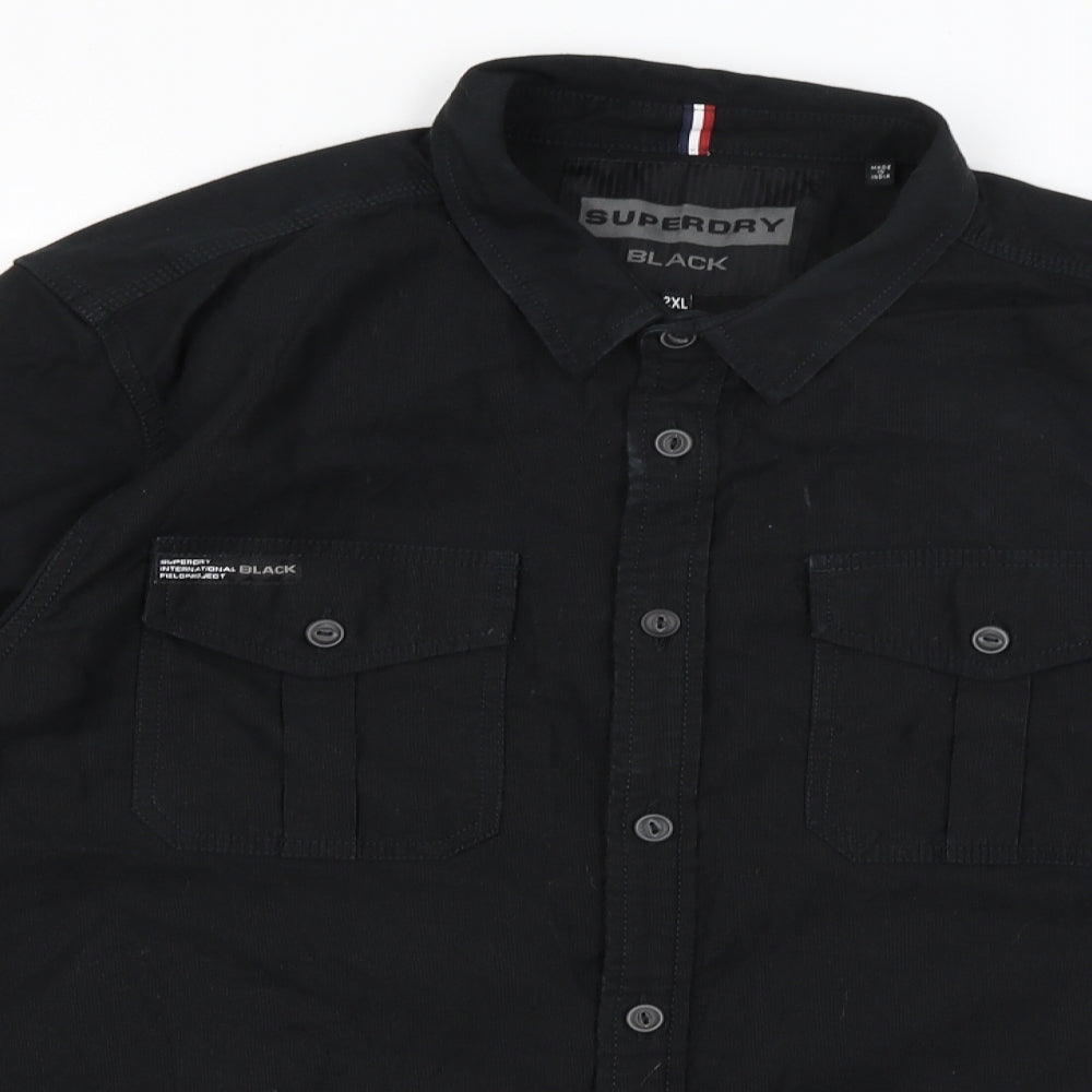 Superdry Mens Black    Button-Up Size 2XL
