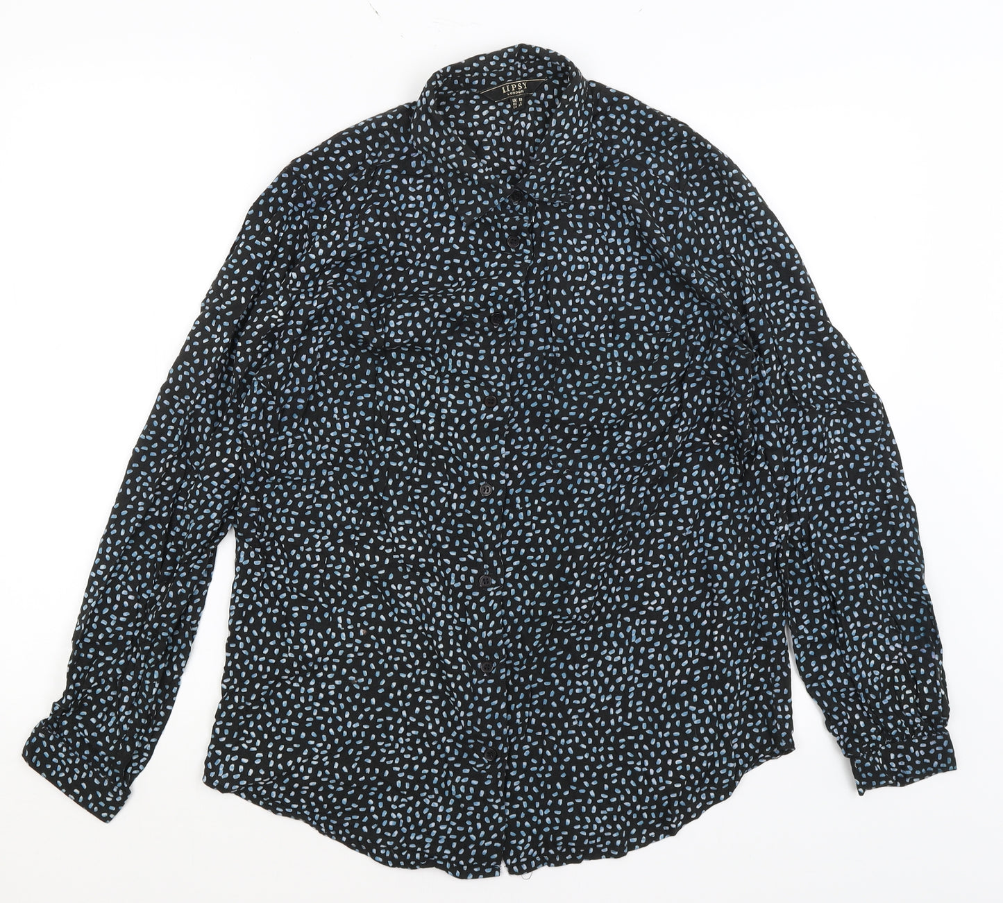 Lipsy London Womens Black   Basic Button-Up Size 10