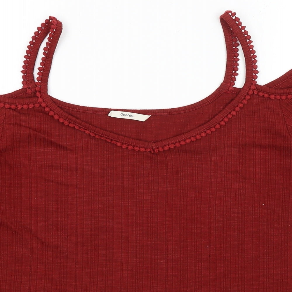 George Womens Red   Basic T-Shirt Size 16