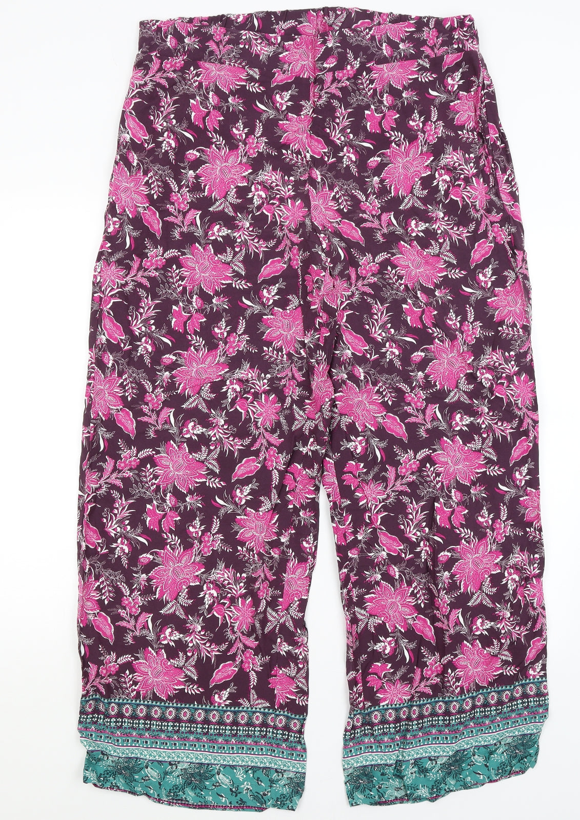 NEXT Womens Purple Floral  Harem Trousers Size 16 L28 in