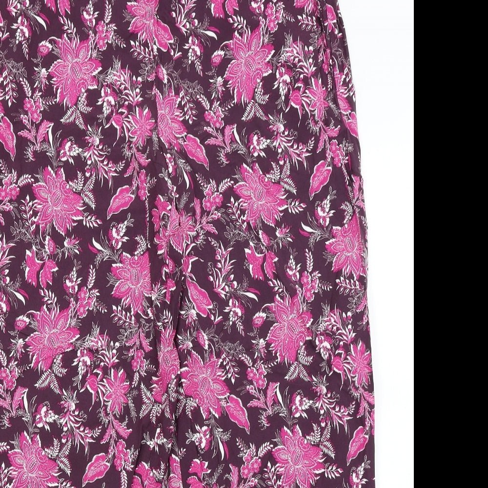 NEXT Womens Purple Floral  Harem Trousers Size 16 L28 in