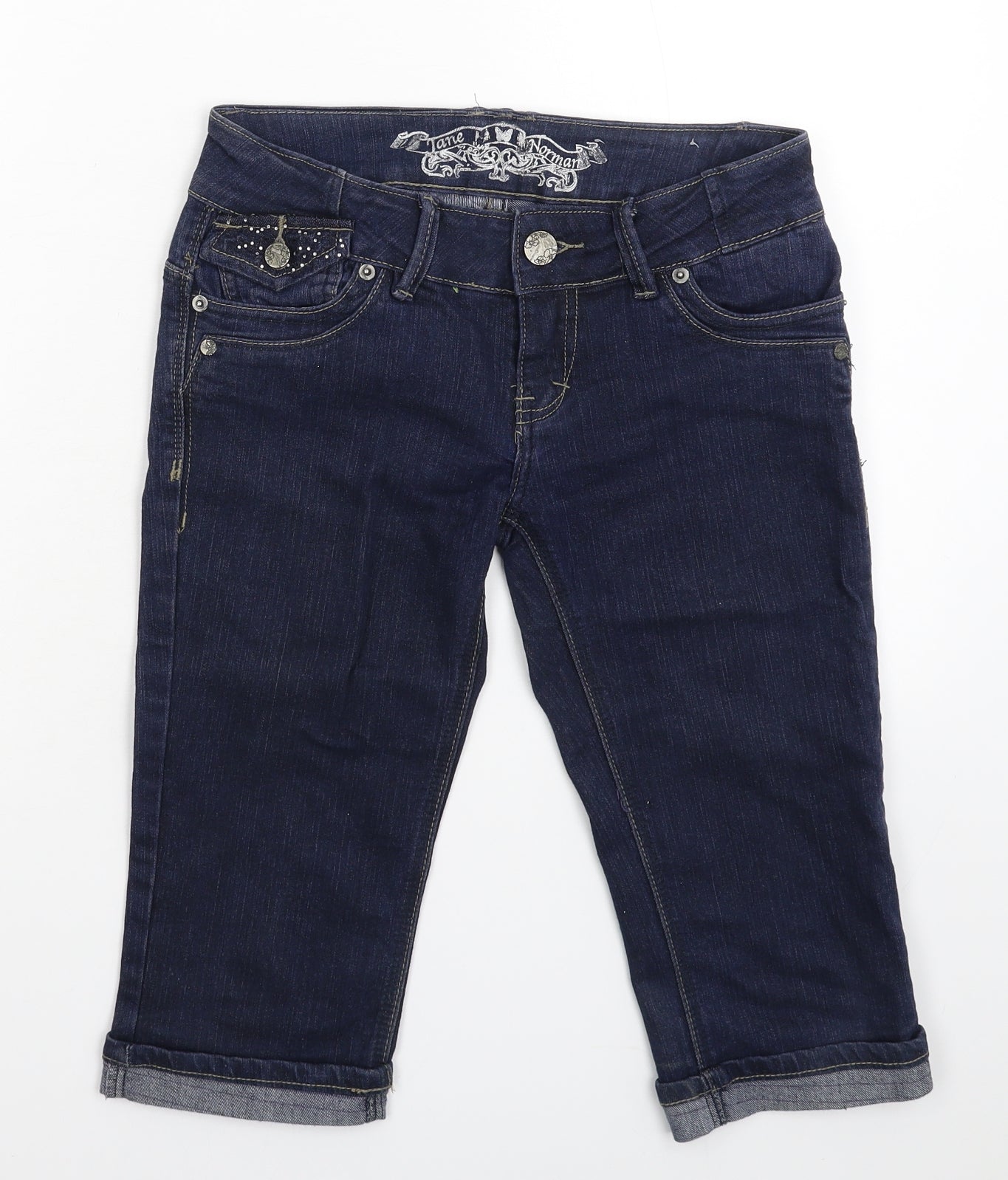 Jane Norman Womens Blue  Denim Bermuda Shorts Size 8