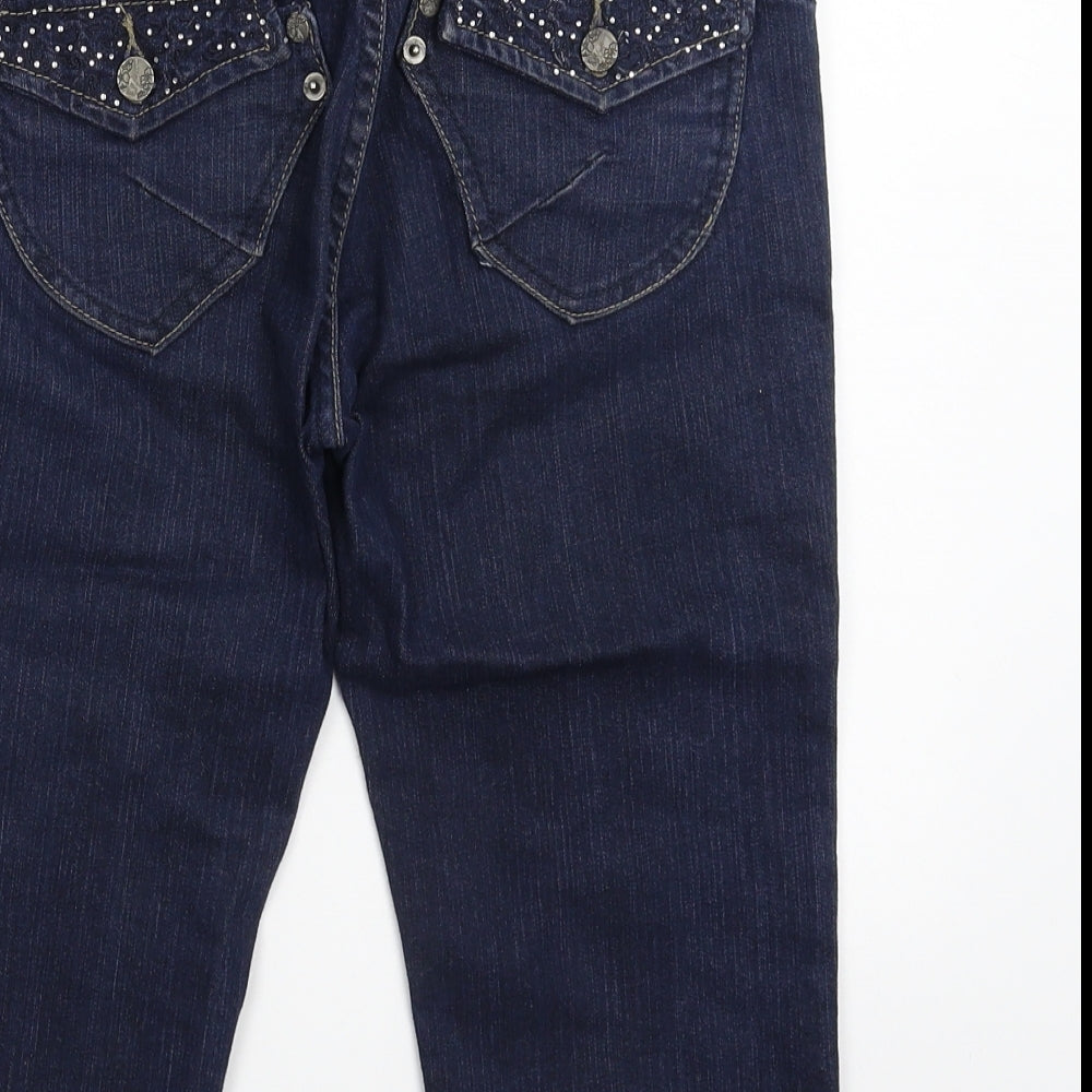 Jane Norman Womens Blue  Denim Bermuda Shorts Size 8