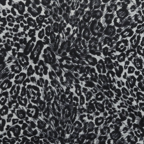 New Look Womens Grey Animal Print  Basic Button-Up Size 12