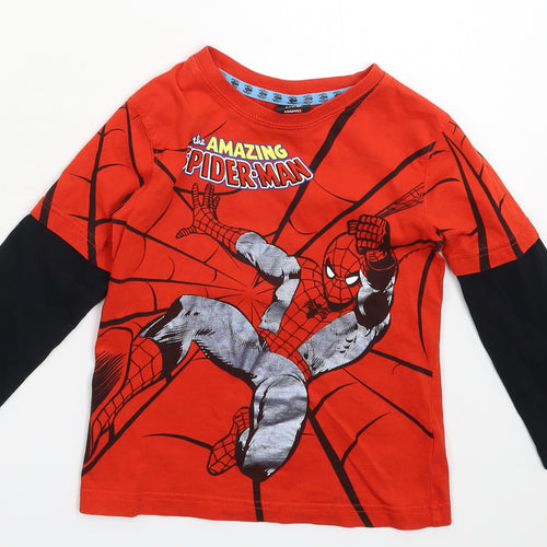 George Boys Red   Basic T-Shirt Size 3-4 Years