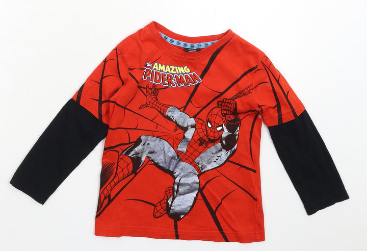 George Boys Red   Basic T-Shirt Size 3-4 Years