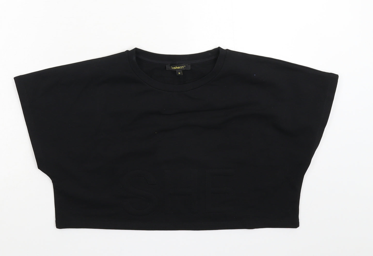 Fasheon Womens Black   Cropped T-Shirt Size M