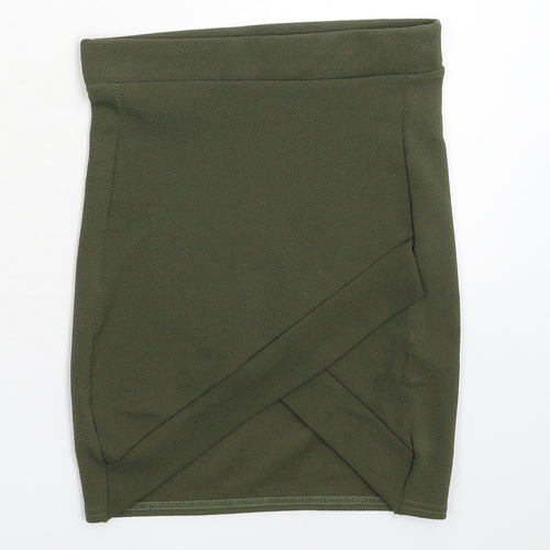 PRETTYLITTLETHING Womens Green   Straight & Pencil Skirt Size 6