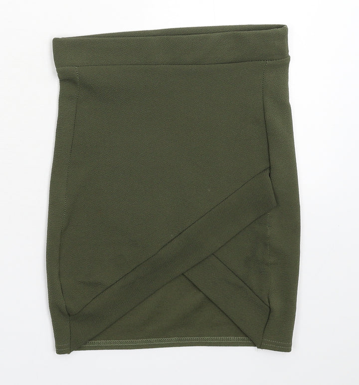 PRETTYLITTLETHING Womens Green Straight & Pencil Skirt Size 6
