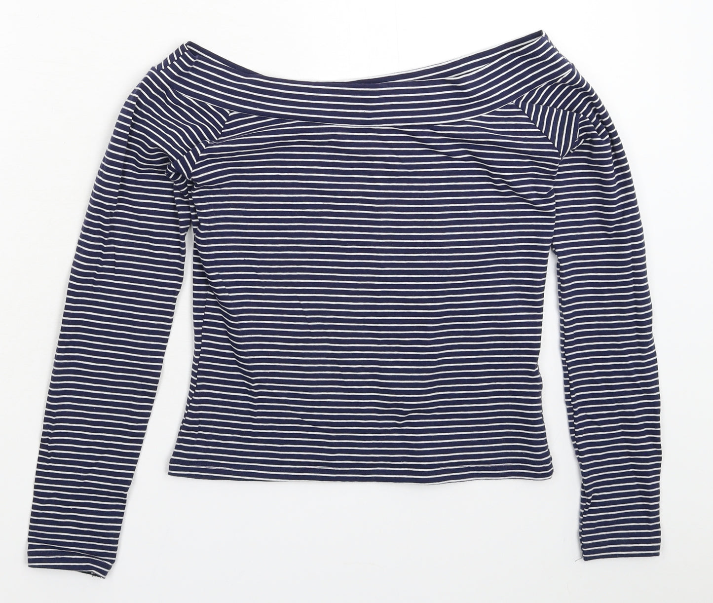 Primark Womens Blue Striped  Basic T-Shirt Size 8