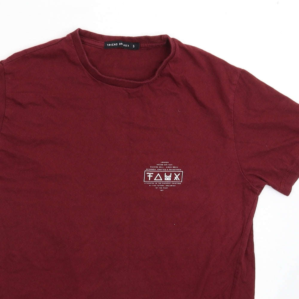 Friend or Faux Mens Brown    T-Shirt Size S