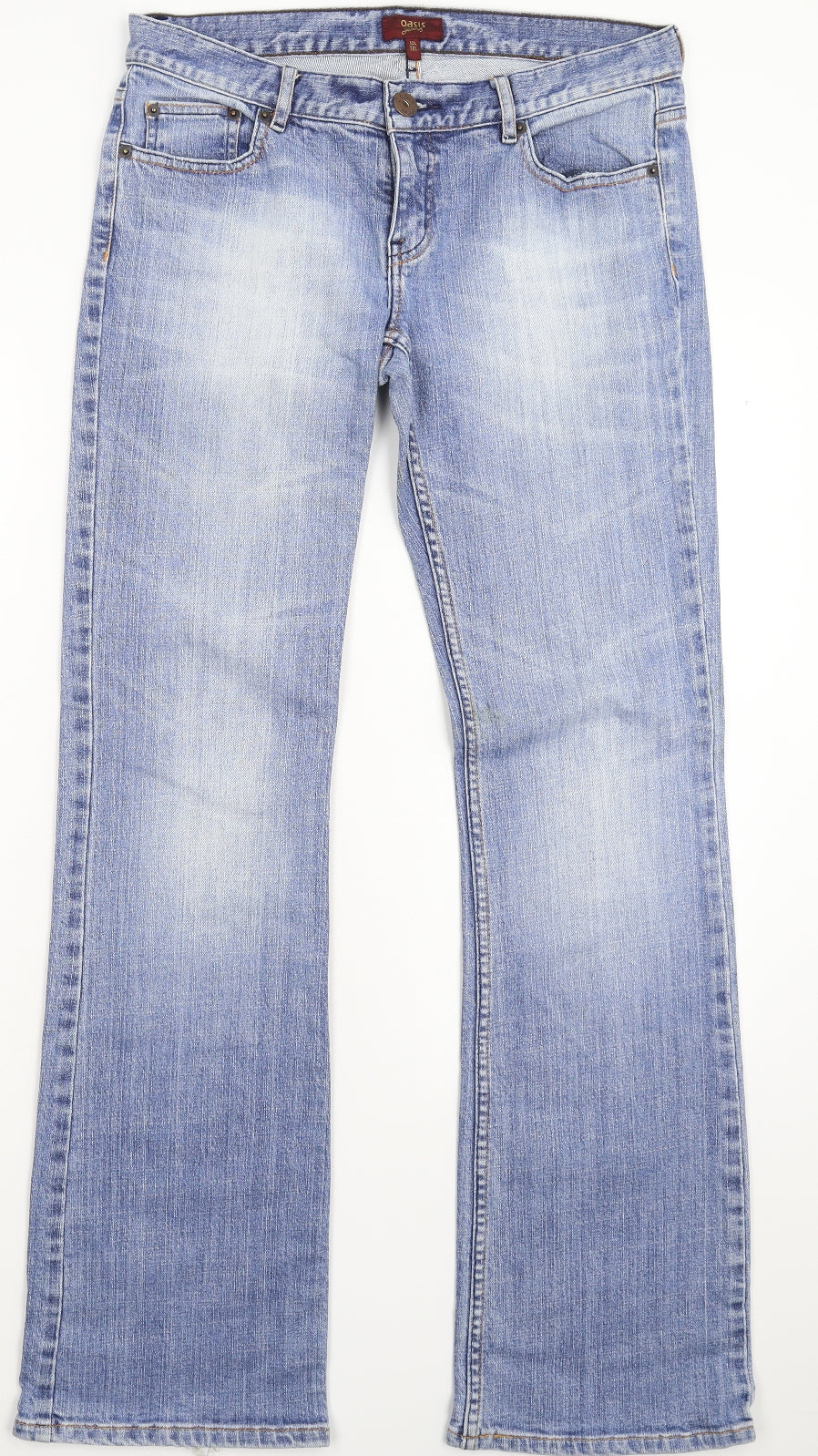 Oasis Womens Blue  Denim Bootcut Jeans Size 12 L32 in