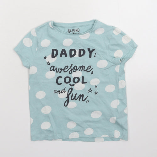 F&F Boys Blue Polka Dot  Basic T-Shirt Size 4-5 Years