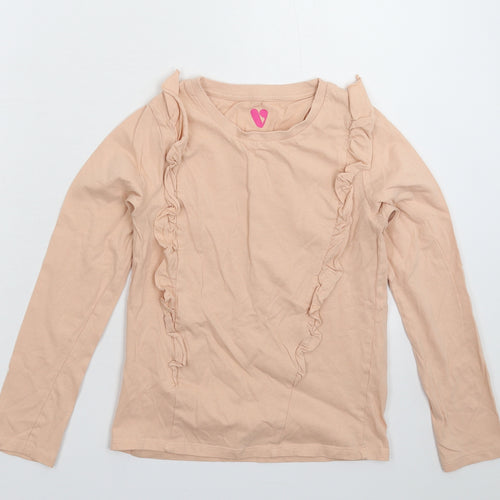 Very Girls Beige   Basic T-Shirt Size 11 Years