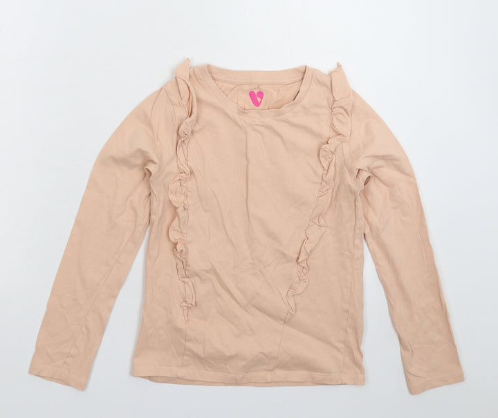 Very Girls Beige Basic T-Shirt Size 11 Years