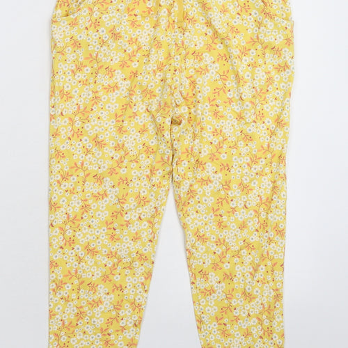 NEXT Girls Yellow Floral  Sweatpants Trousers Size 9 Months