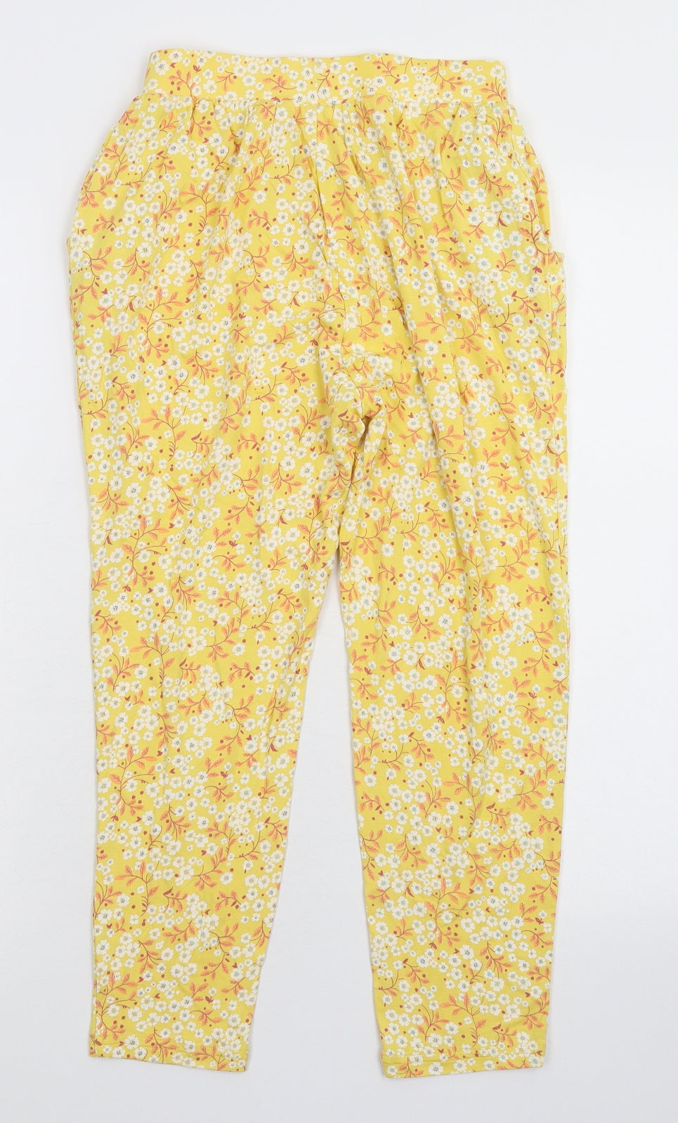 NEXT Girls Yellow Floral  Sweatpants Trousers Size 9 Months