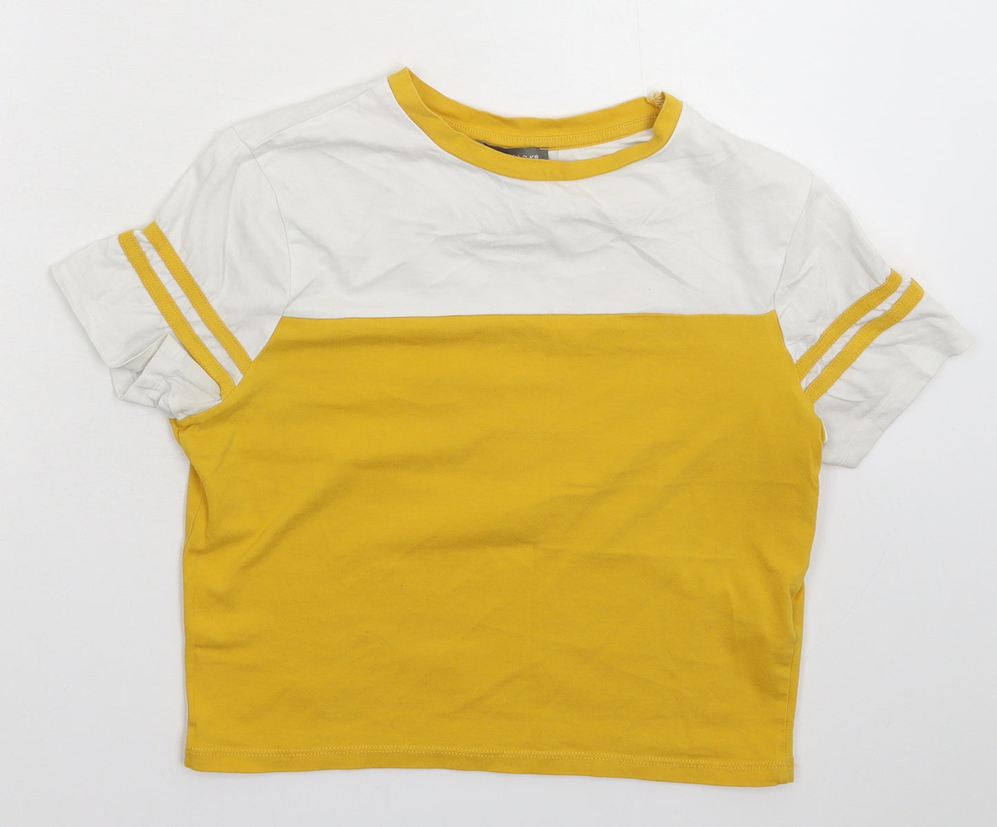 Primark Girls Yellow   Basic T-Shirt Size 12 Years