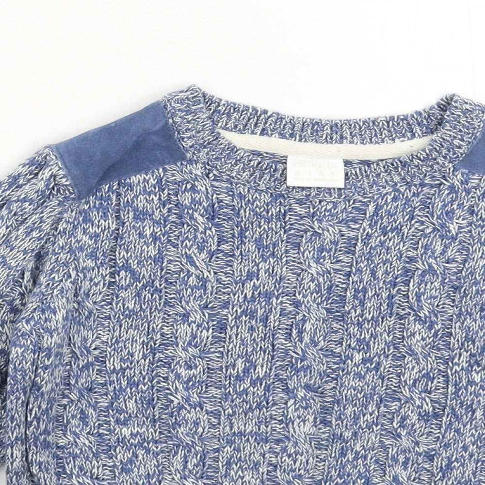 F&F Boys Blue  Knit Pullover Jumper Size 5-6 Years