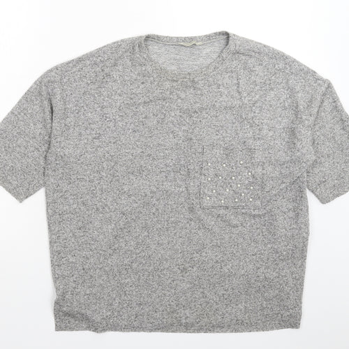 Zara Womens Grey  Knit Pullover Jumper Size S